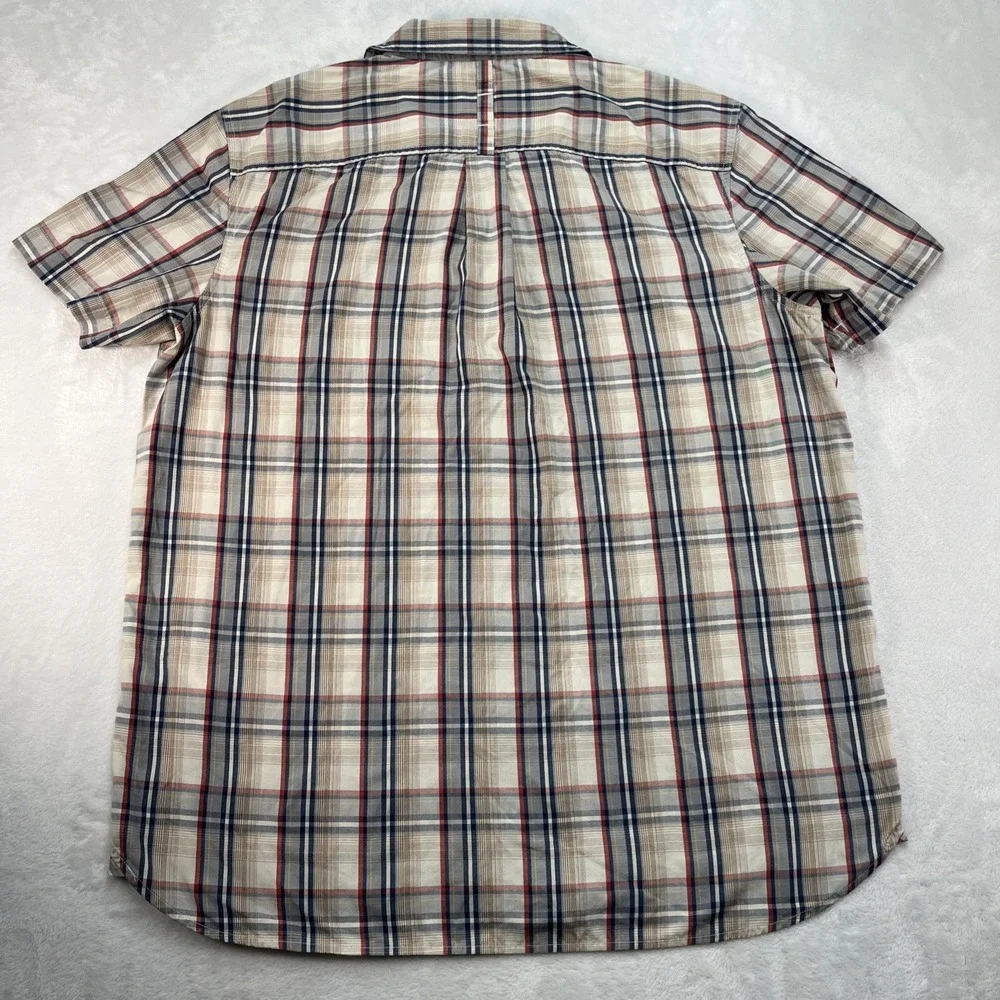 The North Face Short Sleeve Button Up Shirt Mens XL Plaid Pocket Casual Summer
